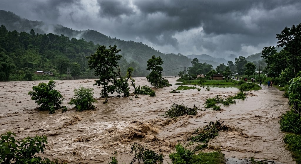पश्चिमतिर बर्षाको ‘अत्यधिक जोखिम’, २५ जिल्लामा यातायात बन्द