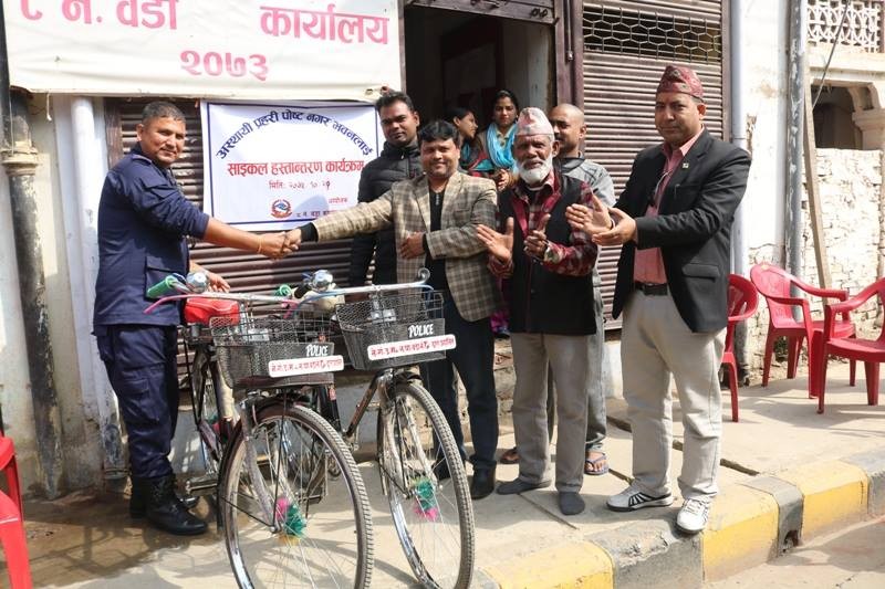 गस्ती गर्न प्रहरीलाई साईकल