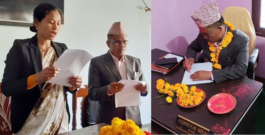नवनिर्वाचित वडाअध्यक्ष थारुद्वारा पदभार