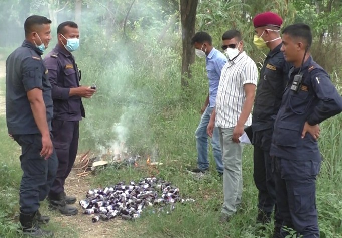 दुई सय ५४ बोत्तल कोरेक्स नष्ट