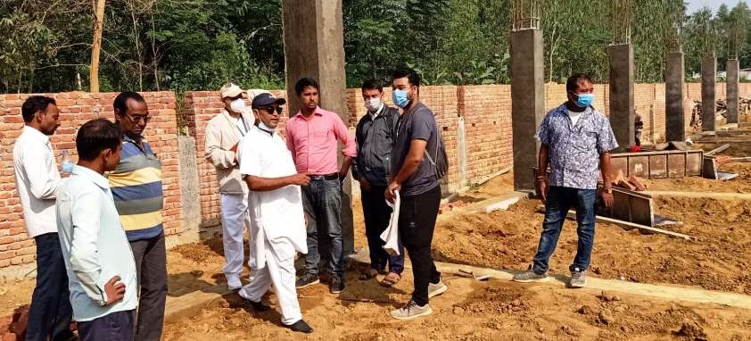 डुडुवा कार्यालय भवनको निमार्ण कार्य तिब्र, अध्यक्ष नेतृत्वको टोलीद्वारा अनुगमन