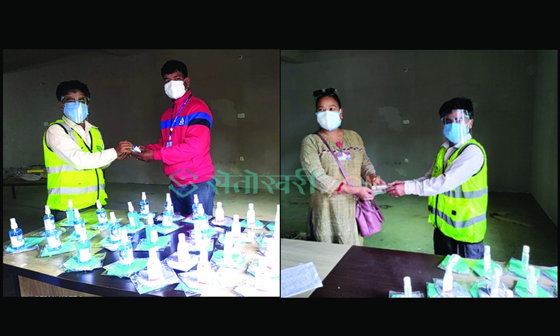 युनियनद्वारा जोखिममा रिपोर्टिङ गर्ने बाँकेका पत्रकारलाई स्वास्थ्य सामग्री प्रदान
