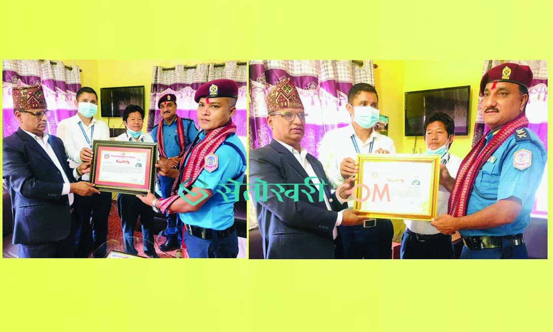 दाङ प्रहरी प्रमुख चन्द र प्रहरी निरीक्षक परियार सम्मानित