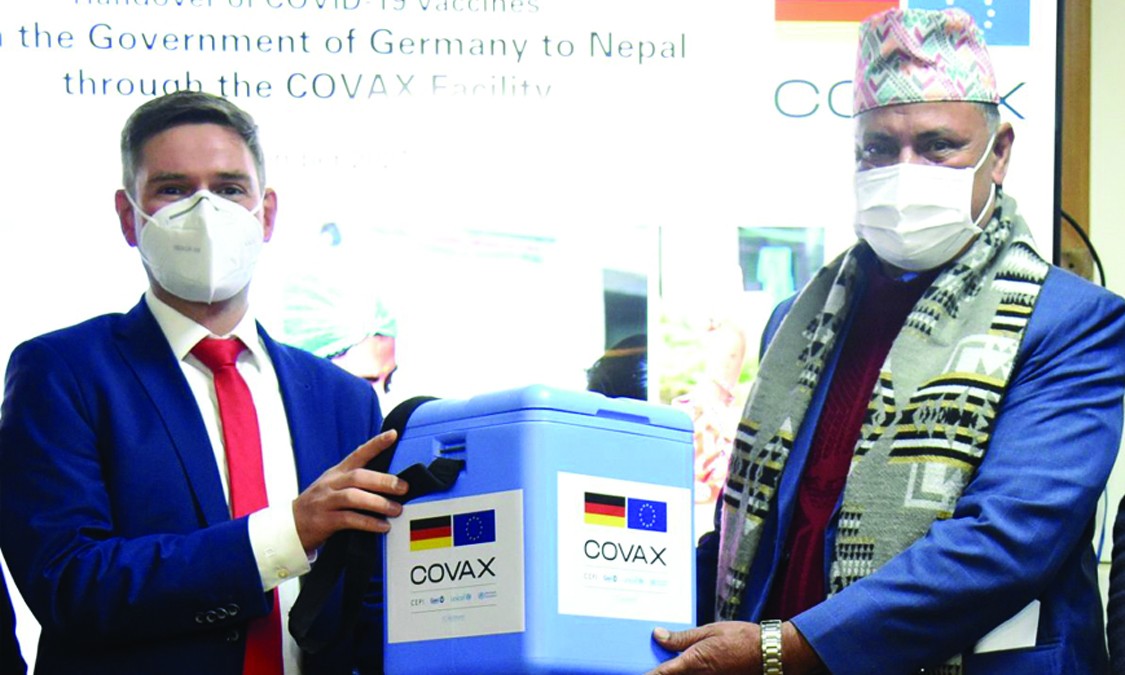जर्मनद्वारा नेपाललाई कोरोना विरुद्धको साढे ४१ लाख खोप प्रदान
