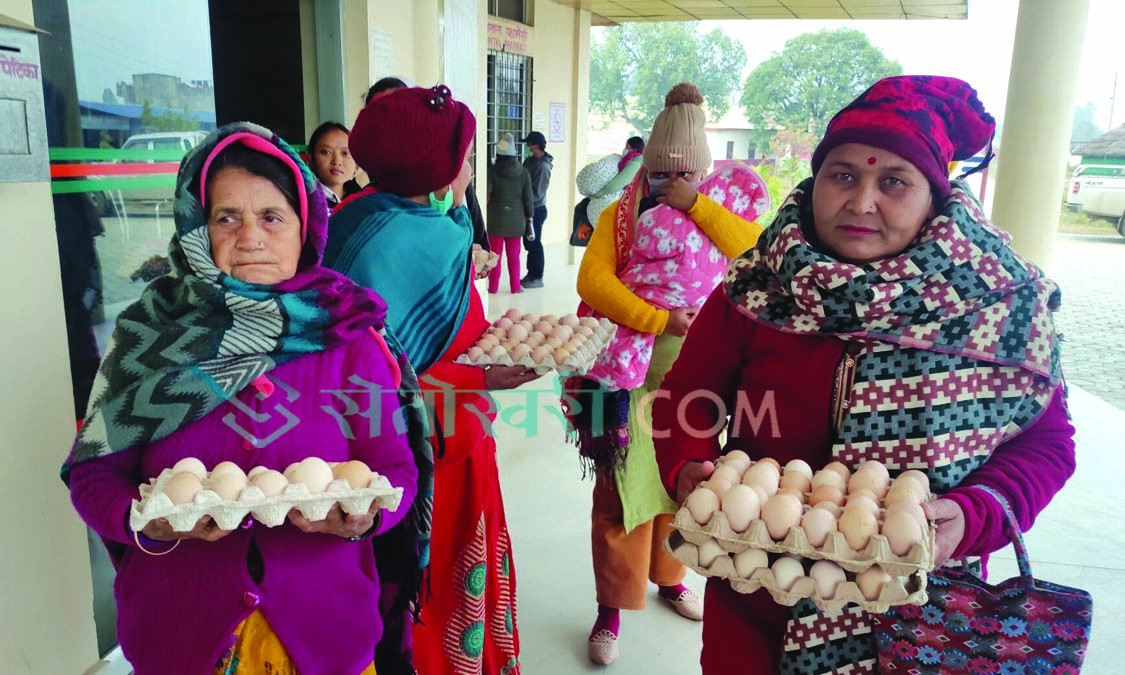 खजुरा क्यान्सर अस्पतालका विरामीलाई अण्डा वितरण