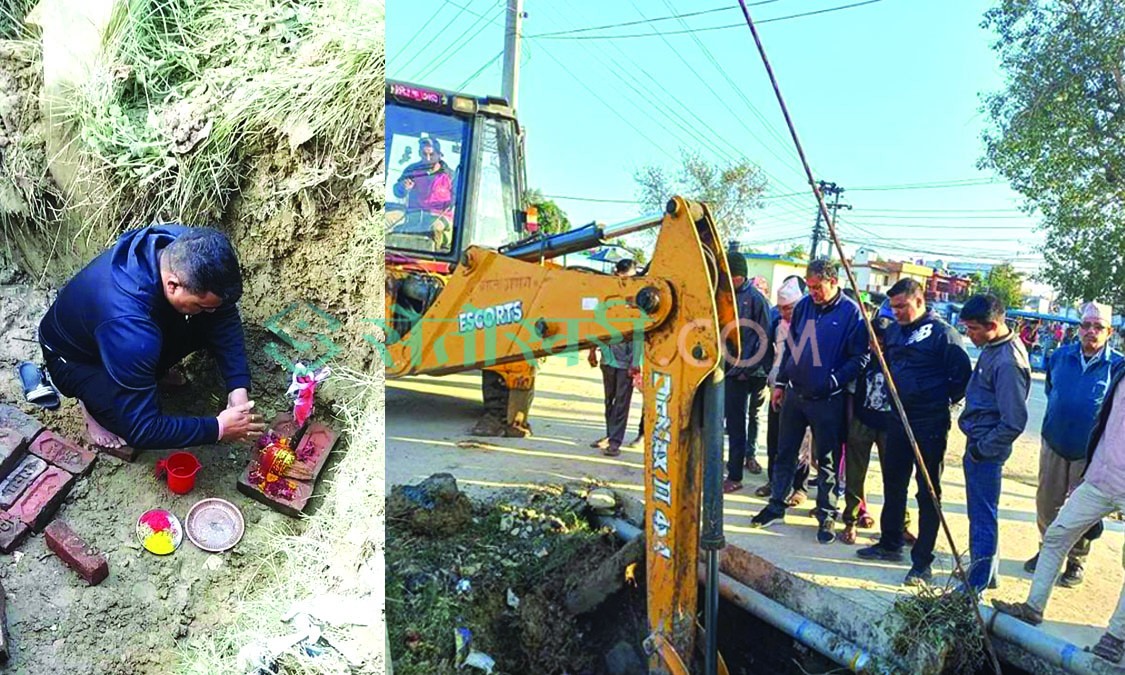 वडाअध्यक्ष बर्माद्वारा विशाल चोकमा हाइमास्ट शिलान्यास
