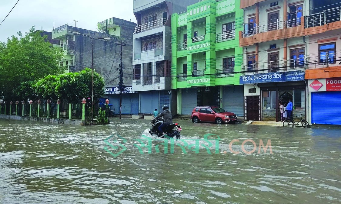 थोरै वर्षामा डुबिरहने नेपालगन्ज