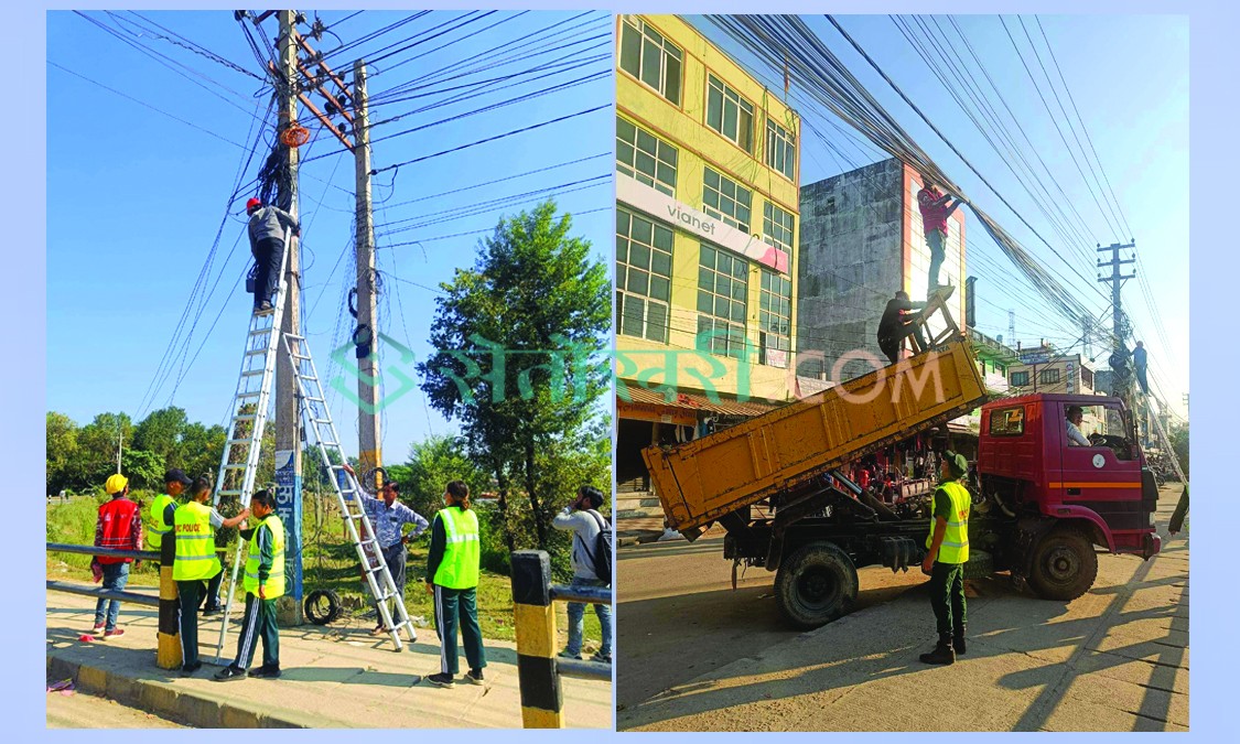 कोहलपुरमा अव्यवस्थित तारहरुको व्यवस्थापन सुरु