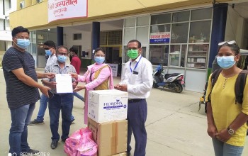 माइती नेपालद्वारा भेरी अस्पताललाई स्वास्थ्य सामाग्री प्रदान