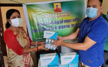 मदन बाबा भक्ति केन्द्रद्वारा स्वास्थ्य सामाग्री वितरण