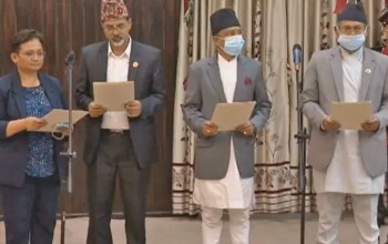 देउवा सरकारका चारमन्त्रीद्वारा सपथ ग्रहण