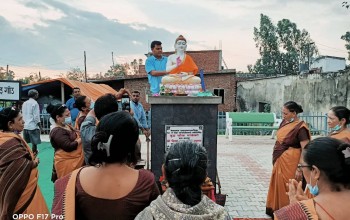 वडाअध्यक्ष बर्माद्वारा बुद्धको मुर्तीसहित पार्क उद्घाटन
