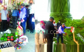 जानकीमा बजार अनुगमन : म्याद गुज्रेको खाद्य पदार्थ र अबैध मदिरा नष्ट
