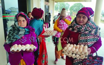 खजुरा क्यान्सर अस्पतालका विरामीलाई अण्डा वितरण