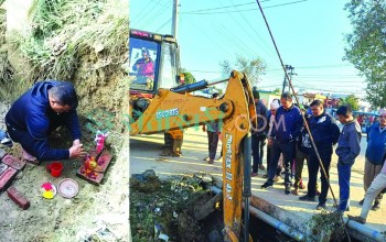 वडाअध्यक्ष बर्माद्वारा विशाल चोकमा हाइमास्ट शिलान्यास