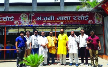 विष्ट र राई खाना खान अन्जनी माता रसोईमा : मासिक १ लाख दिने प्रतिवद्धता