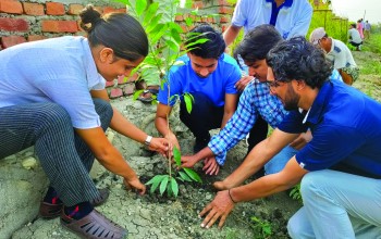 कान्तिताल परिसरमा नेविसंघले गर्यो वृक्षारोपण