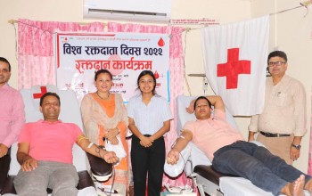 विश्व रक्तदाता दिवसमा ३८ जनाले गरे रक्तदान