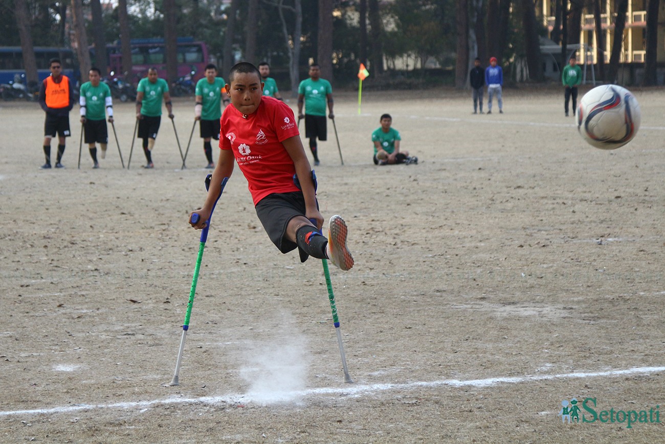 एम्पुटी फुटबल : त्रिभुवन आर्मीलाई हराउँदै रेड नेपाल विजयी