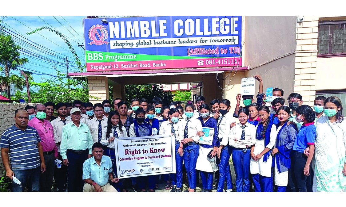 सूचनाको हक सम्बन्धी विद्यार्थीलाई अभिमुखीकरण