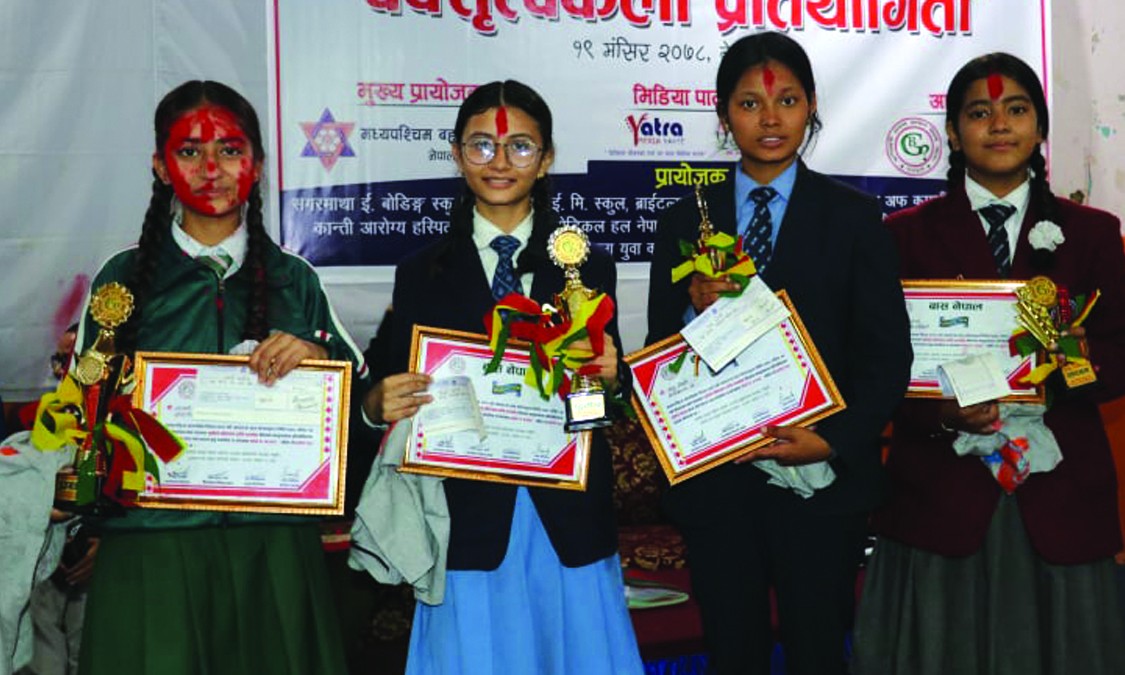 जिल्ला स्तरीय वक्तृत्वकला प्रतियोगितामा ग्रिनपिस माबिकी जानकी प्रथम