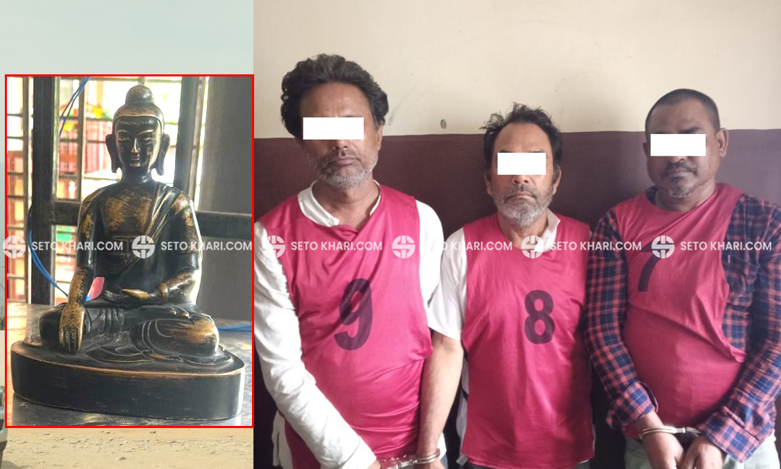 बुद्धको प्राचिन स्मारक सहित ३ जना पक्राउ
